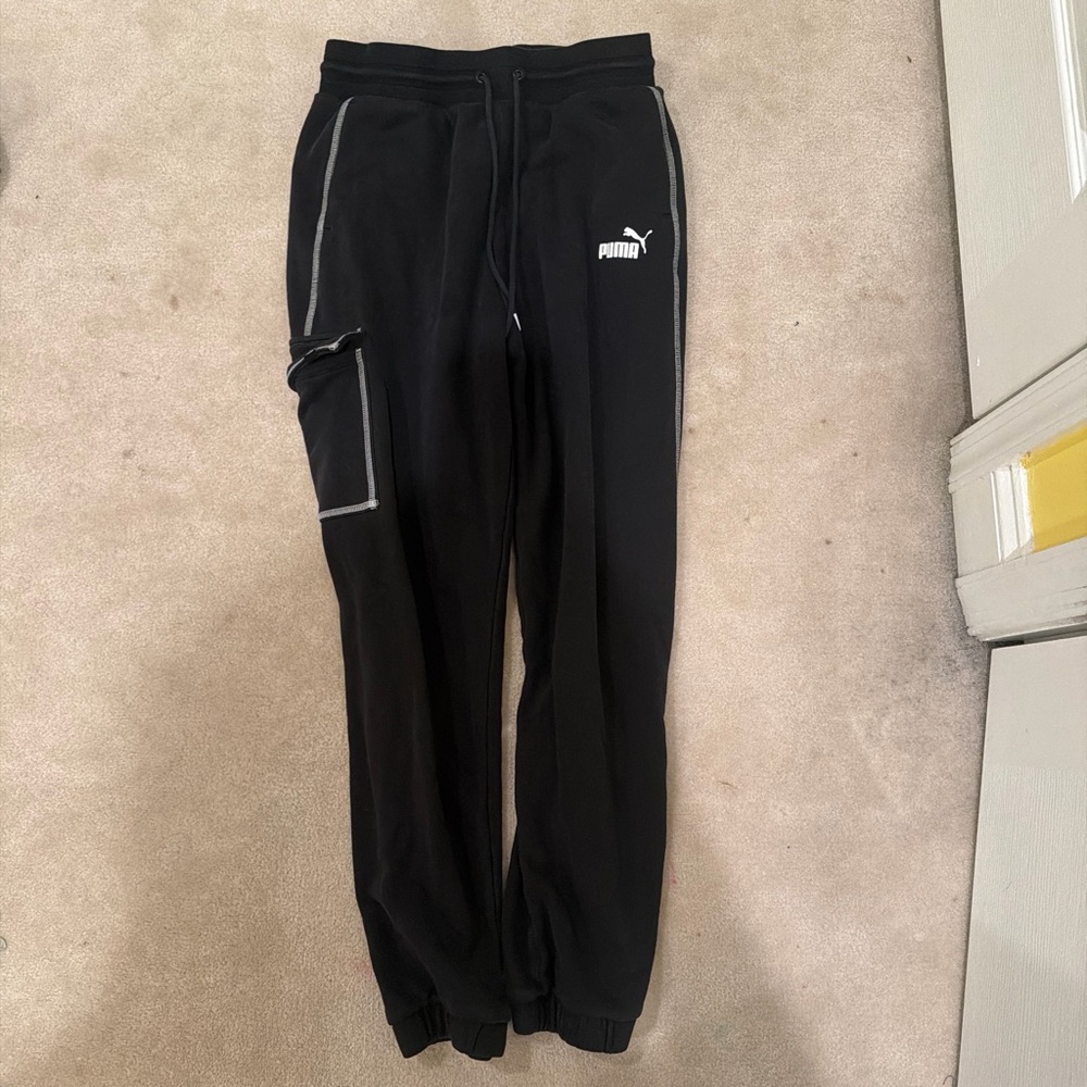 Puma Women’s Black Joggers with White Accents